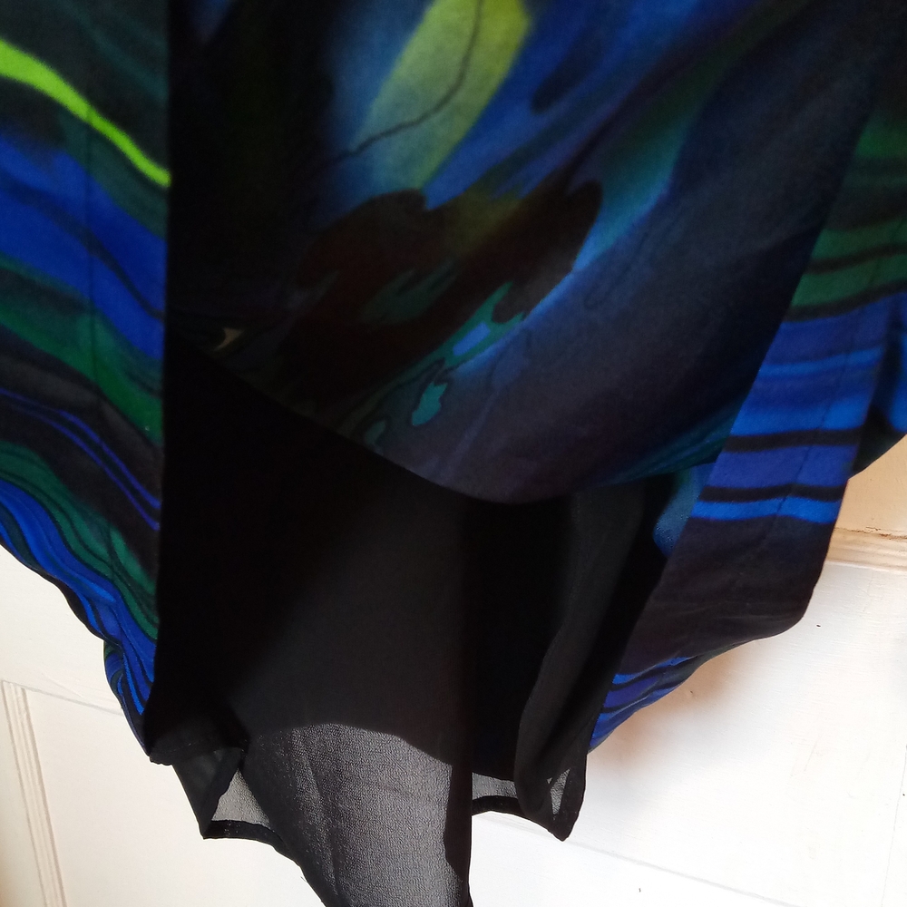 Boston Proper Green and Blue Midi Dress - Picture 7 of 10